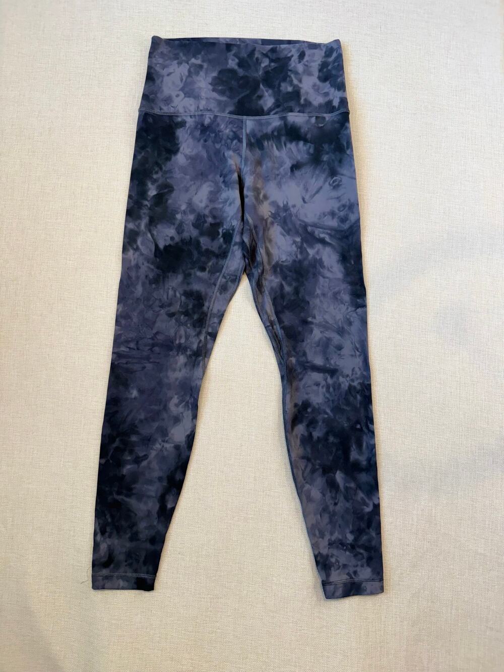 lululemon Align High-Rise Tie-Dye Leggings in Charcoal Gray 25” - Size 10
